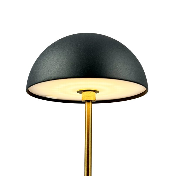Along set 20cm Negro portátil De Dyberg Larsen - Estas lámparas inalámbricas están hechas de latón con pantallas de metal de colores y ofrecen tres niveles de brillo sin deslumbramiento.
