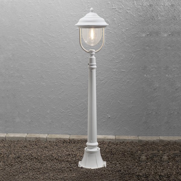 Parma 118cm Blanco balizas De Konstsmide - El bolardo Milano es una elegante linterna realizada en aluminio de color blanco.