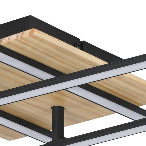 Marinello 50cm Negro plafón De Eglo - Gracias a su forma esbelta y a sus luces LED integradas, encaja perfectamente en salones y pasillos, donde aporta un toque moderno a la vez que emite una luz clara y agradable.