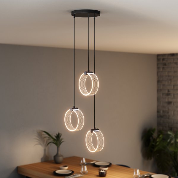 Circle PL Ø30 Negro Lámpas de techo De Osram - En la primera etapa, la l&aacute;mpara brilla en luz blanca c&aacute;lida con 3000K, en la segunda etapa en luz blanca fr&iacute;a con 4200K y en la tercera etapa en 6500K (luz diurna).
