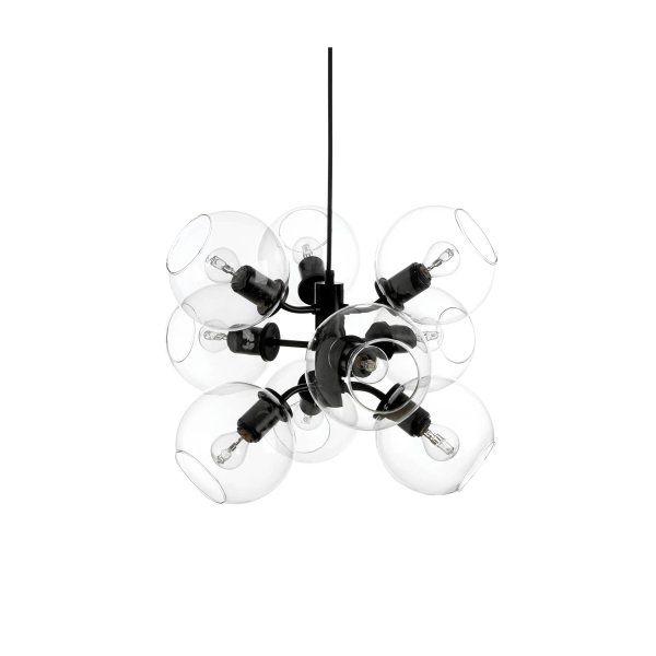 Tage 50 Ø45 Negro Lámpas de techo De CO Bankeryd - La lámpara es adecuada para colgarla más arriba en el techo del salón, en el dormitorio para una iluminación general suave o encima de la mesa del comedor, donde adquiere un papel destacado y se convierte en un llamativo elemento expresivo.