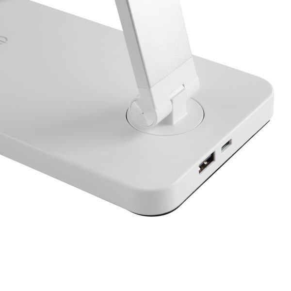 Lomina 38cm Blanco lámpara de escritorio De Brilliant - Lomina es una lámpara de escritorio elegante y práctica, fabricada en metal blanco y plástico.