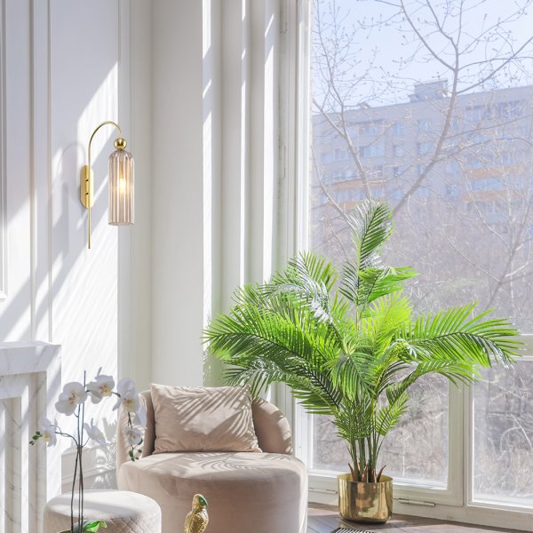 Antic 55cm Oro lámpara de pared De Maytoni - Con su sofisticada forma arqueada y su combinación de colores única, es la elección perfecta para cualquiera que quiera darle a su hogar un toque atemporal y elegante.