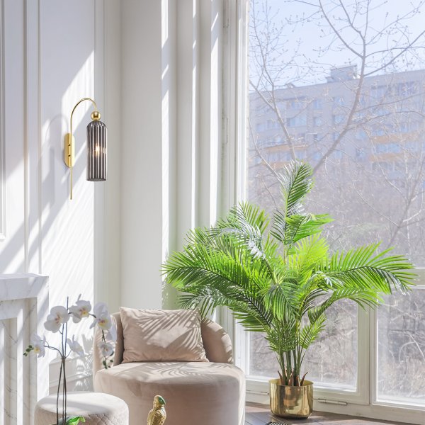 Antic 54cm Fumar lámpara de pared De Maytoni - Con su sofisticada forma arqueada y su combinación de colores única, es la elección perfecta para cualquiera que quiera darle a su hogar un toque atemporal y elegante.