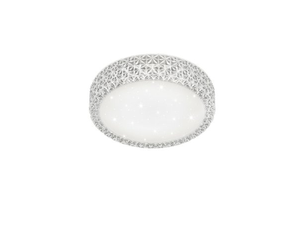 Pegasus Ø28 Blanco plafón De Trio Lighting - Con un di&aacute;metro de 28 cm y una elegante pantalla acr&iacute;lica blanca con borde pulido, transmite una impresi&oacute;n de alta calidad.