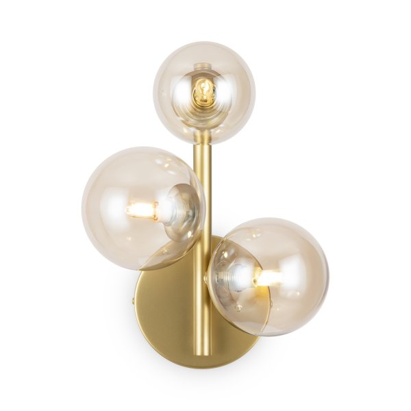 Dallas 25cm Oro lámpara de pared De Maytoni - Dallas, con sus tres fuentes de luz, es una elegante y moderna lámpara de pared que combina estilo y funcionalidad.
