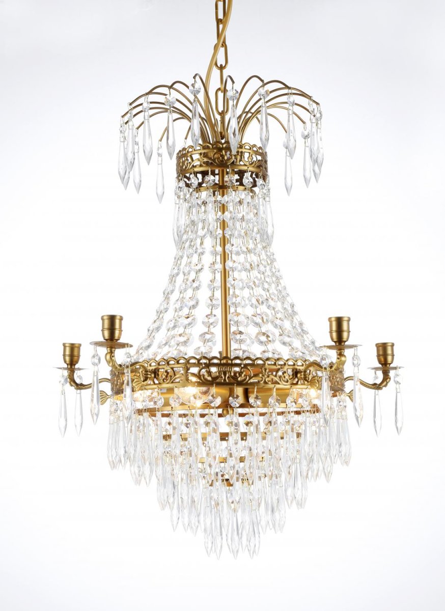 Empire Classic Ø50 cristal De Norrsken Design - Esta encantadora lámpara de araña de cristal con acabado de latón cepillado es una combinación perfecta de tradición y elegancia.