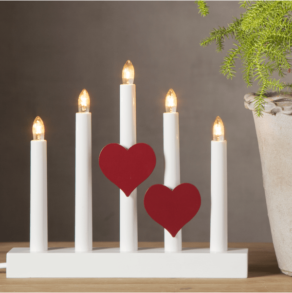 Aro Decorativo Para Vela Pack De 2 ROJO De Star Trading - Los &aacute;rboles de Navidad o corazones se entregan en paquetes de dos.