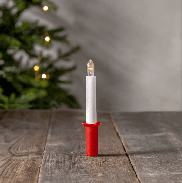 Vela Para Lucía ROJO De Star Trading - Vela de torre tradicional con un hermoso mango rojo.