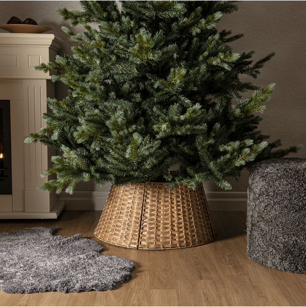 Granig Naturaleza De Star Trading - Cesta abierta elaborada en material natural para cubrir el soporte del &aacute;rbol de Navidad.