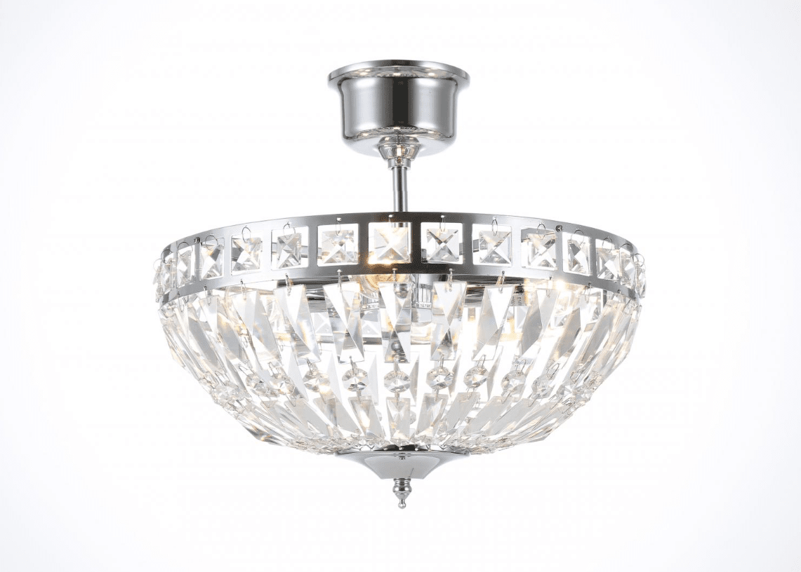 Flores Ø35 Plata cristal De Norrsken Design - La lámpara de techo Flores en cromo es una fuente de luz elegante y sofisticada que realza cualquier estancia con su diseño moderno y detalles exclusivos.