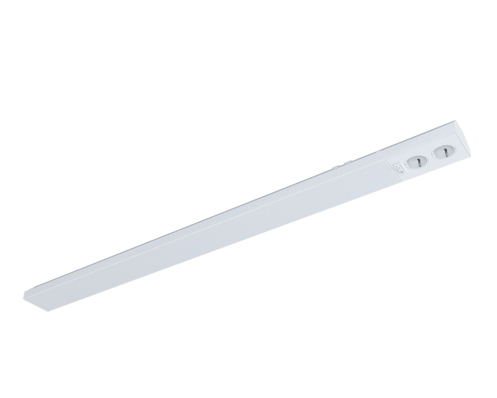 Acis Enchufe De Pared 110cm Blanco De Westal - Está fabricado en aluminio extruido con difusor opal, dispone de dos entradas de cables y un interruptor basculante en el frontal.