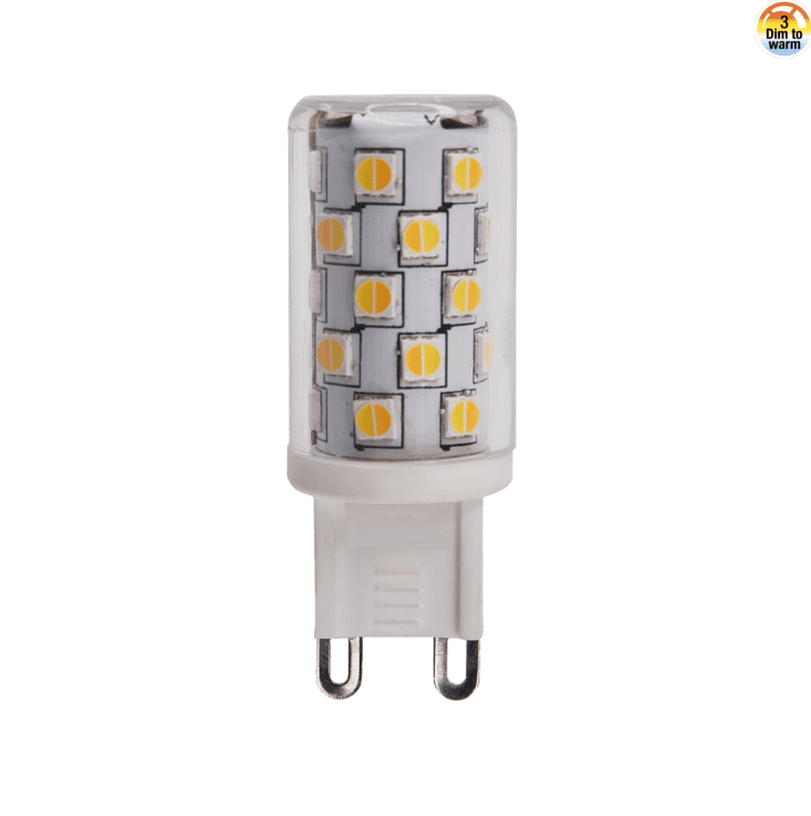 LED G9 4W 3 niveles Dim to Warm De Unison - LED G9 4 W, funci&oacute;n de atenuaci&oacute;n de 3 etapas hasta c&aacute;lido, atenuaci&oacute;n con memoriaEl nuevo y revolucionario G9 que funciona con solo presionar un bot&oacute;n; El interruptor de encendido/atenuador cambia la temperatura de color de 3000K, 2500K y 2200K.