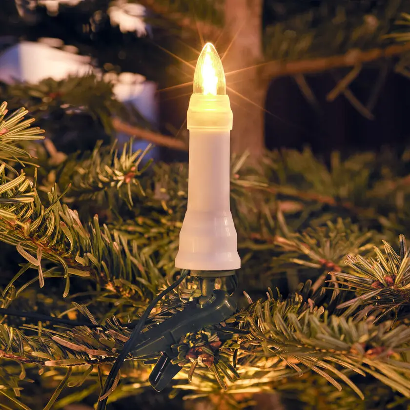 Luces Para Árbol De Navidad Blanco Cálido 16LED 12m Verde De Konstsmide - Iluminacion de &aacute;rbol de Navidad con 16 luces LED DC de color blanco c&aacute;lido para un &aacute;rbol cl&aacute;sico y atmosf&eacute;rico.