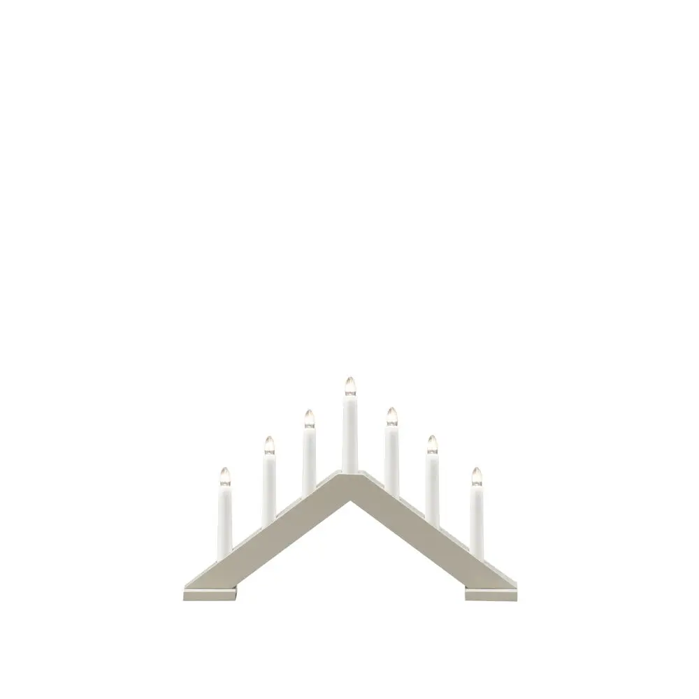 Candelabra 7 Lights Beige mate De Konstsmide - Dale a tu hogar un ambiente navide&ntilde;o atemporal y con estilo con este elegante portavelas de Adviento de madera.