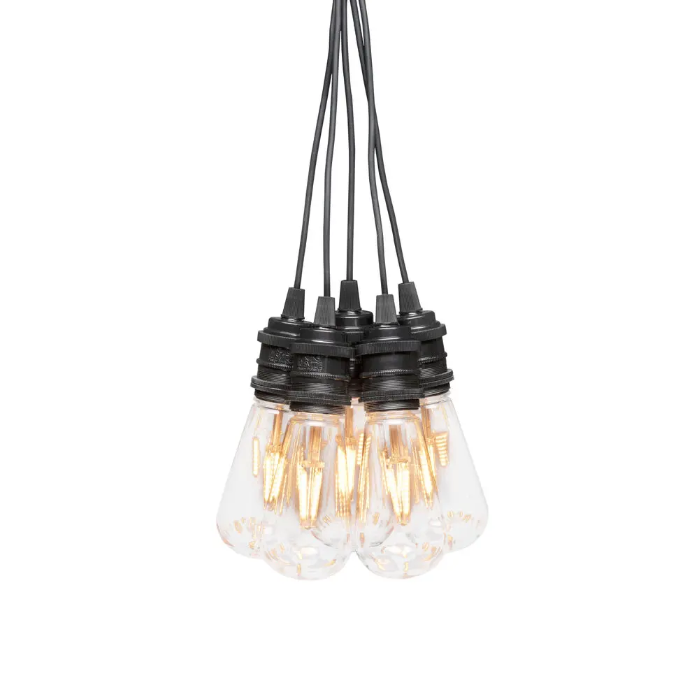 Guirnalda de luz adicional ámbar 10 m Negro De Konstsmide - Cadena de luces adicional con 10 bombillas LED de color &aacute;mbar: un complemento perfecto para el set de inicio Art.