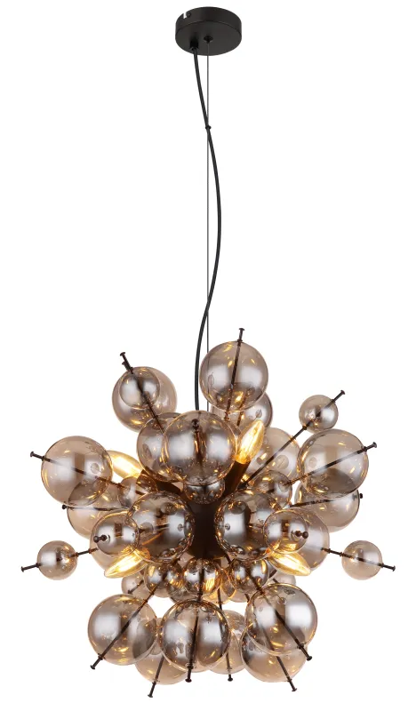 Udo Ø55 Color humo Lámpas de techo De Globo Lighting - Dess unika design imponerar med en rund form d&auml;r eleganta metallst&auml;nger sammanl&auml;nkas med dekorativa kulor i olika storlekar.