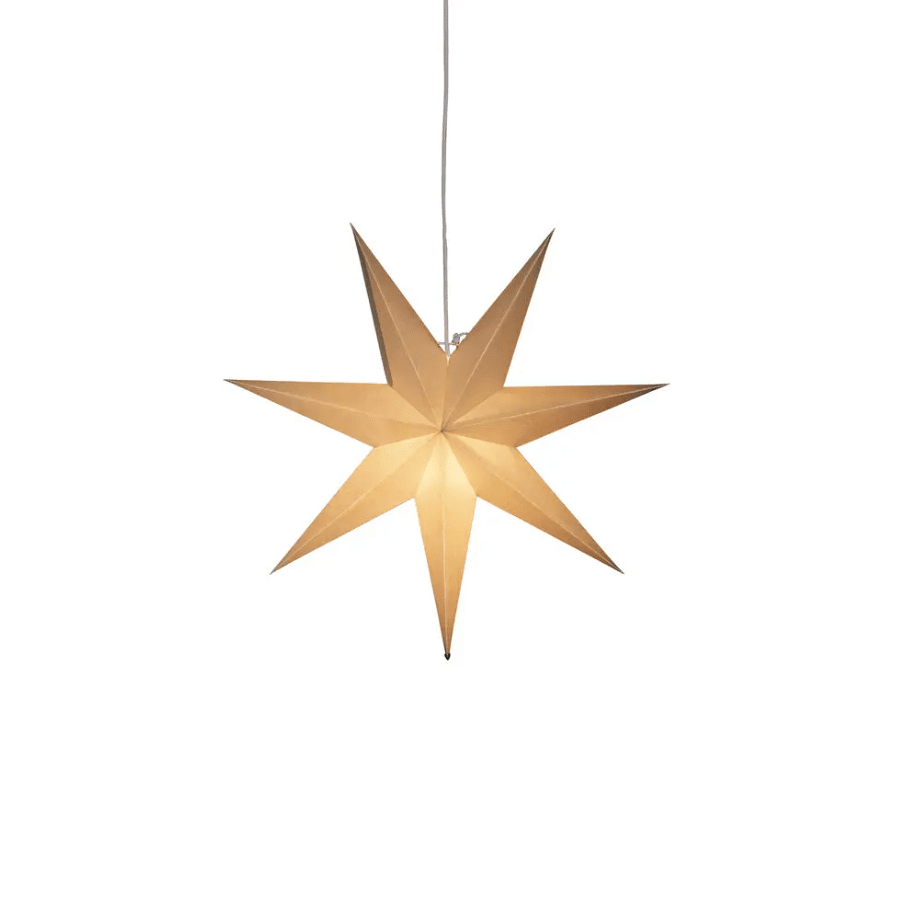 Estrella De Papel Ø60 Grisáceo De Konstsmide - Ilumina la oscuridad de diciembre con esta cl&aacute;sica estrella de papel en gris y beige.