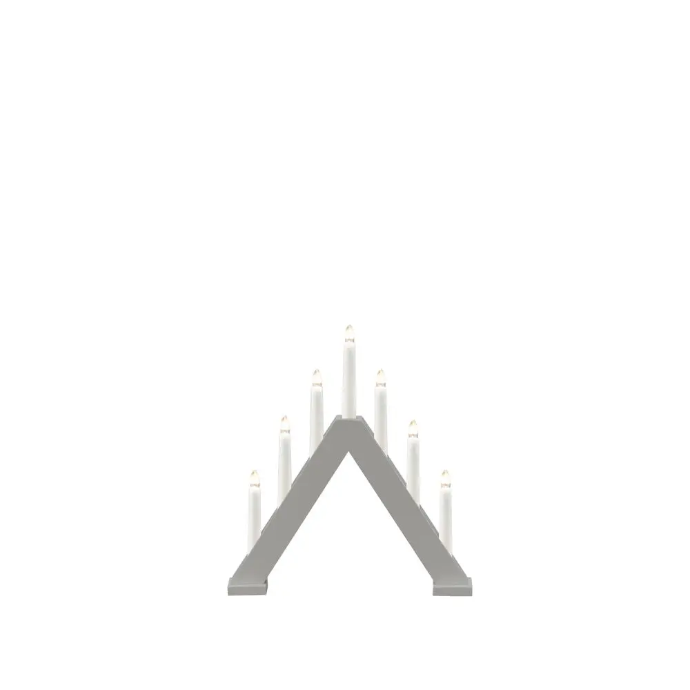 Candelabra 7 Lights Gris De Konstsmide - Crea un ambiente navide&ntilde;o moderno y elegante con este elegante candelabro de Adviento fabricado en madera lacada en gris mate.
