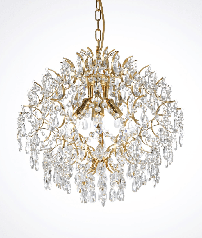 Kate Ø50 Oro cristal De Norrsken Design - La lámpara de techo Kate en oro con cristales K9 clase 1 cortados a mano es un verdadero ícono de estilo que agregará una sensación de exclusividad y elegancia a su hogar.
