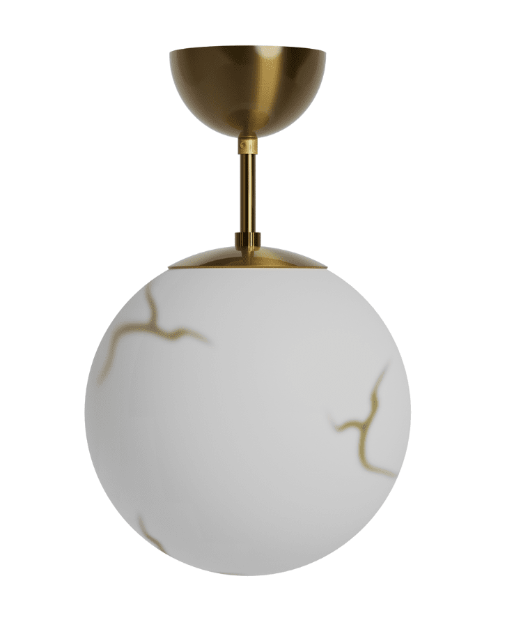 Bellagio Ø25 Latón plafón De By Rydéns - Fabricada en un hermoso cristal marmolado de 25 cm de di&aacute;metro, proporciona una luz suave y agradable.