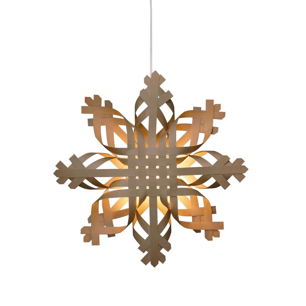 Estrella De Papel Ø50 Marrón De Konstsmide - El dise&ntilde;o bellamente tejido crea un juego de luz efectivo y recuerda a un copo de nieve: perfecto como estrella de ventana o decoraci&oacute;n colgante.