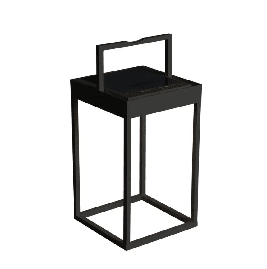 Portofino 30cm Negro lámpara solar De Konstsmide - La linterna se puede utilizar tanto de pie como colgada gracias al soporte de pared incluido.