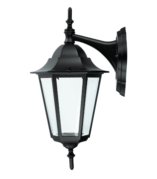 Kartano Negro lámpara de exterior De Airam - La l&aacute;mpara de pared Kartano Down se adapta a un entorno de casa peque&ntilde;a tradicional.