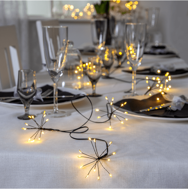 Guirnalda De Luces Flower 2m Negro De Star Trading - Se puede utilizar para una variedad de decoraciones, como decoraciones de mesa, arreglos florales, el &aacute;rbol de Navidad y mucho m&aacute;s.