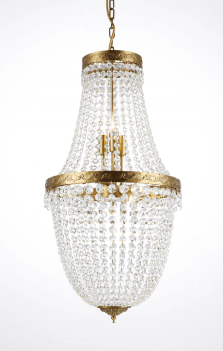 Morsamt Ø40 Latón cepillado cristal De Norrsken Design - La elegante lámpara de araña Morsamt, hecha de latón rústico, transmite una sensación de lujo atemporal con su brillante cristal K9 de clase 1 cortado a mano.