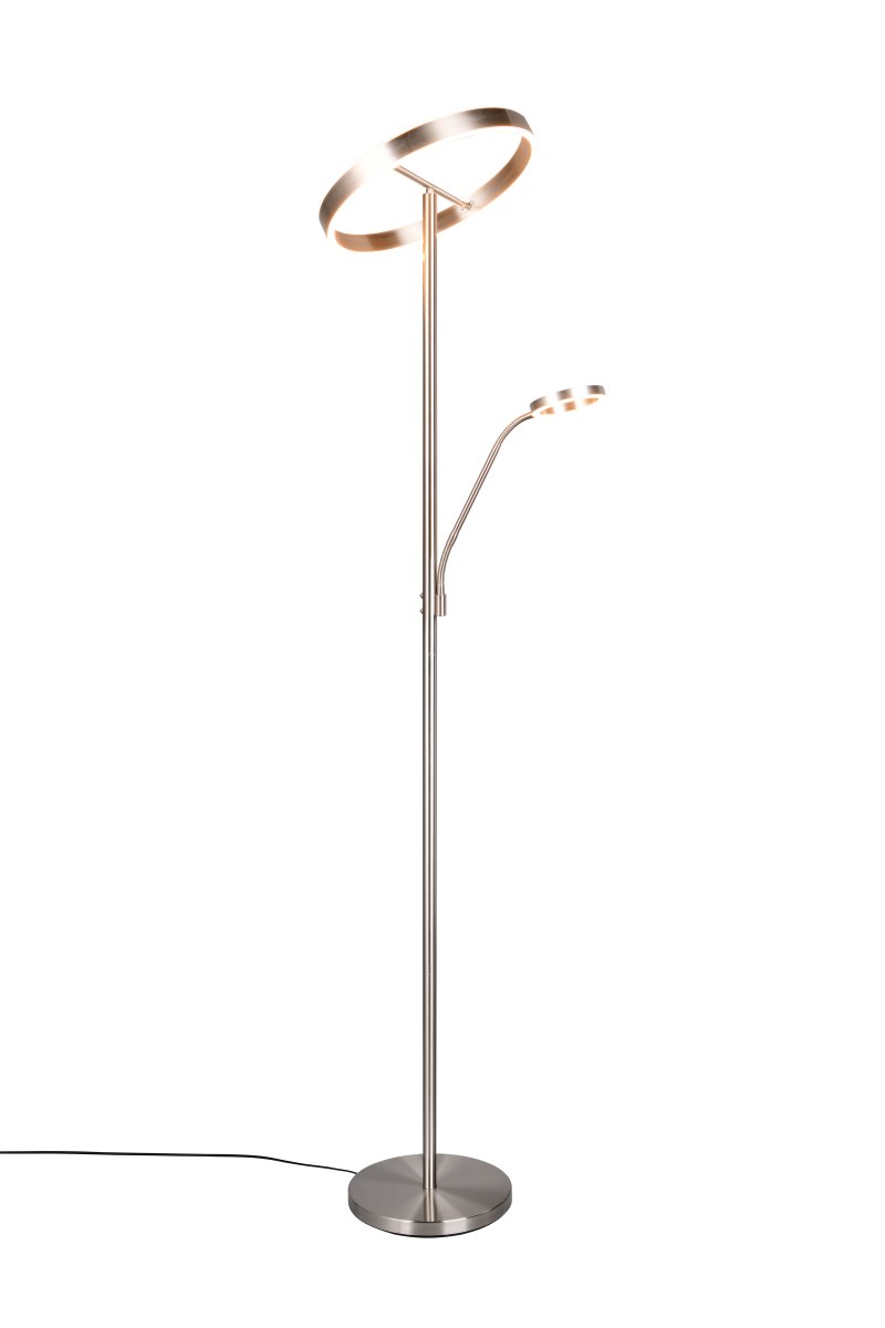 Willis acero cepillado lámpara de pie De Trio Lighting - 