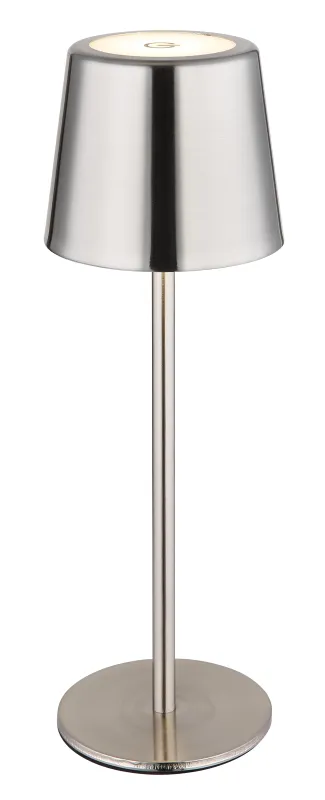 Vancouver 28cm Níquel portátil De Globo Lighting - El tiempo de carga es de aproximadamente 4 horas, con una duración de luz de hasta 6 horas.