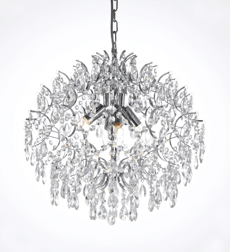 Imagen ampliada de Kate Ø50 Plata cristal De Norrsken Design - La lámpara de techo Kate en cromo con cristales K9 de grado 1 cortados a mano es una lámpara moderna y lujosa que añade glamour y estilo a cualquier habitación.