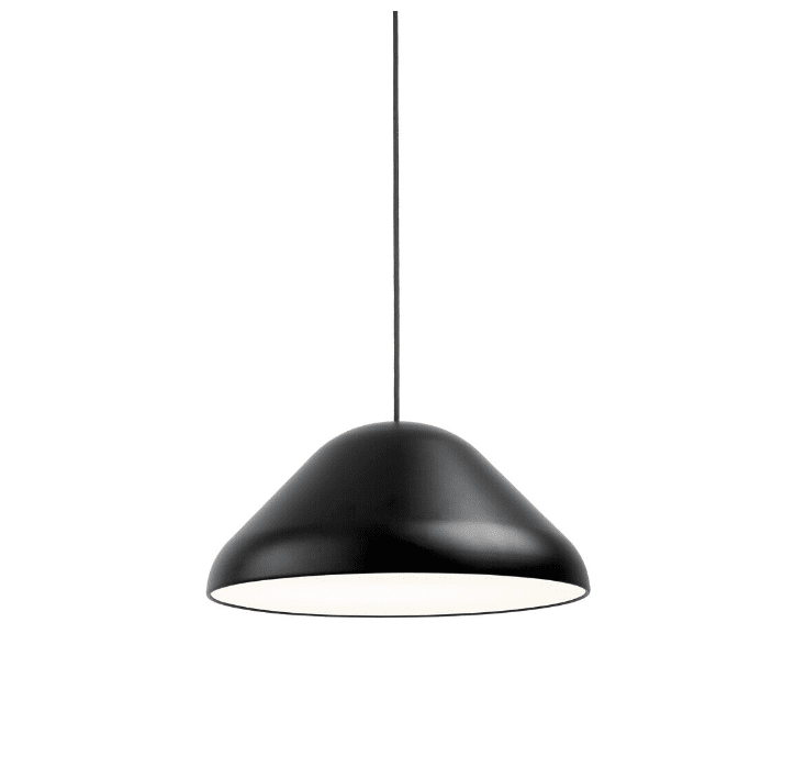 Enna Ø43 Negro Lámpas de techo De Airam - La lámpara colgante Enna, grande y redondeada, es adecuada para muchos estilos de diseño de interiores y como lámpara de mesa de comedor.