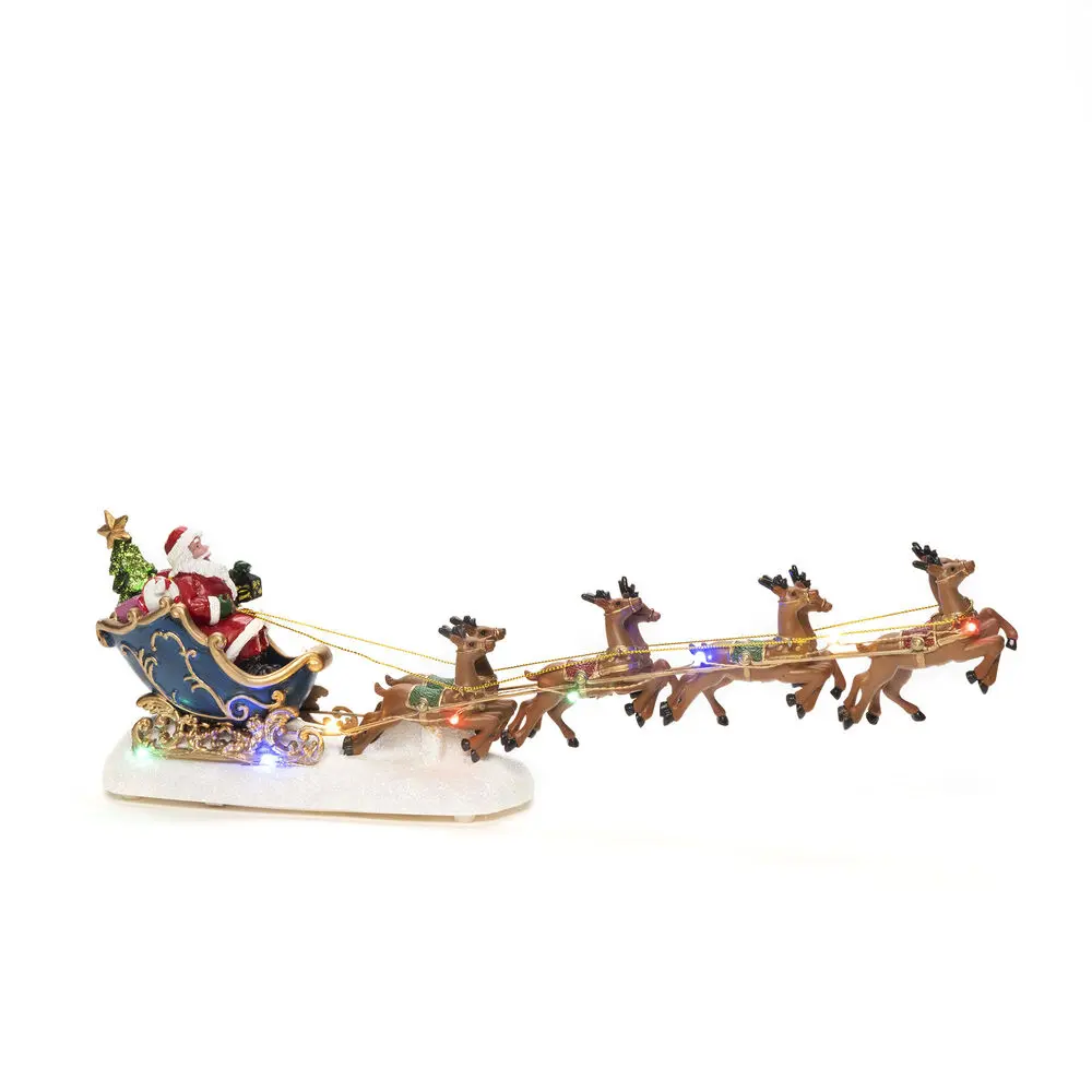 Papá Noel Con Renos 14cm Multicolor De Konstsmide - Perfecto para llamar la atenci&oacute;n en la mesa o en el alf&eacute;izar de la ventana.