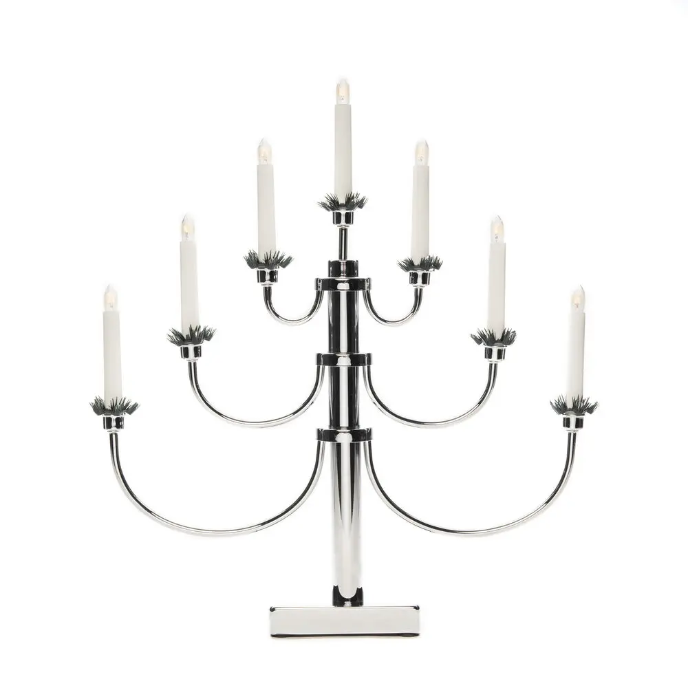 Candelabra 7 Lights Cromo De Konstsmide - Cree una Navidad atmosf&eacute;rica y elegante con este magn&iacute;fico portavelas de Adviento cromado.
