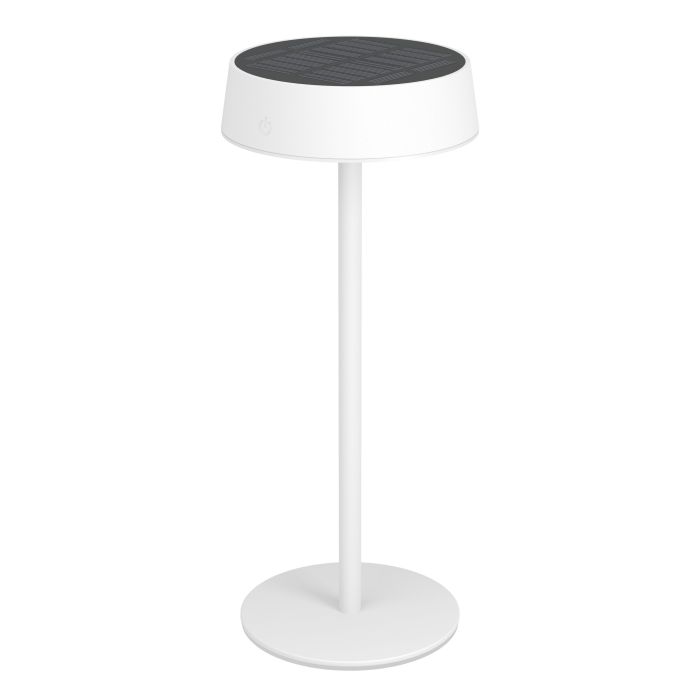 Simeri 30cm Blanco lámpara solar De Eglo - Simeri es una elegante lámpara de mesa que funciona con energía solar y que combina forma y función para uso en interiores y exteriores.
