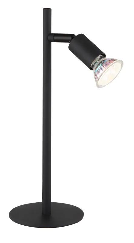 Matrix 30cm Negro lámpara de escritorio De Globo Lighting - Den runda basen och det raka metallr&ouml;ret i mattsvart ger ett modernt och elegant uttryck.