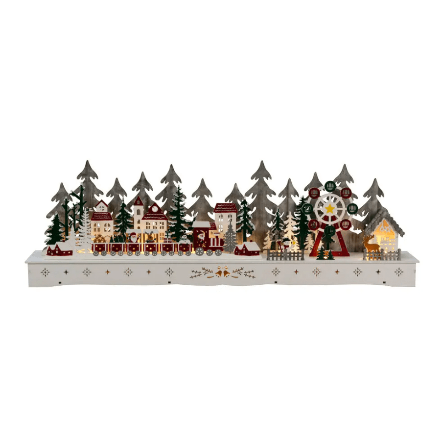 Aldea Navideña LED 25cm Multicolor De Konstsmide - La iluminaci&oacute;n LED integrada brilla maravillosamente en blanco c&aacute;lido y crea un ambiente acogedor en el hogar.