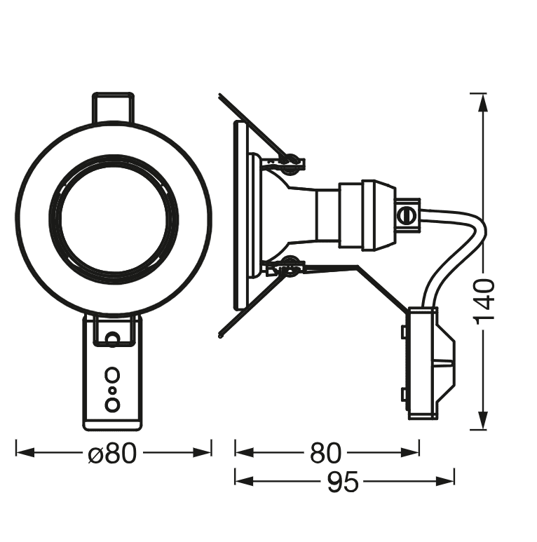 Recess Set Incl. GU10 3x2W níquel cepillado De Ledvance - Se conectan al portal&aacute;mparas GU10 y al cable suministrado en el interior del techo (incluido en la entrega) y luego se conectan a la fuente de alimentaci&oacute;n como de costumbre.