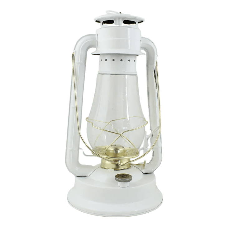 Storm Lantern big Blanco De Strömshaga - Gran farol de tormenta/l&aacute;mpara de queroseno en color blanco con detalles de lat&oacute;n.