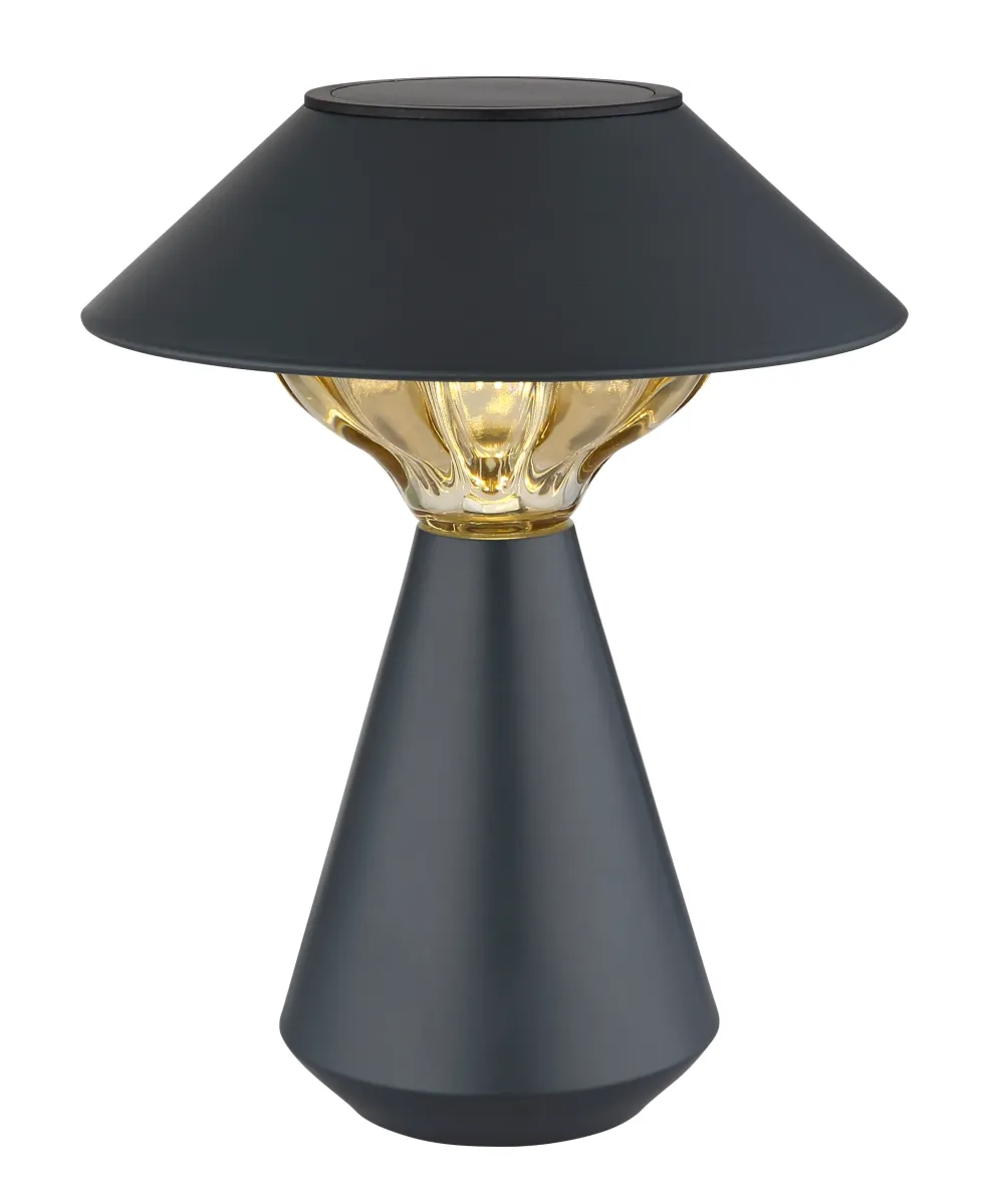 Cup LED Antracita lámpara solar De Globo Lighting - Den diskreta designen sm&auml;lter in i alla milj&ouml;er och med IP44-klassning &auml;r den t&aring;lig mot v&auml;der och vind.