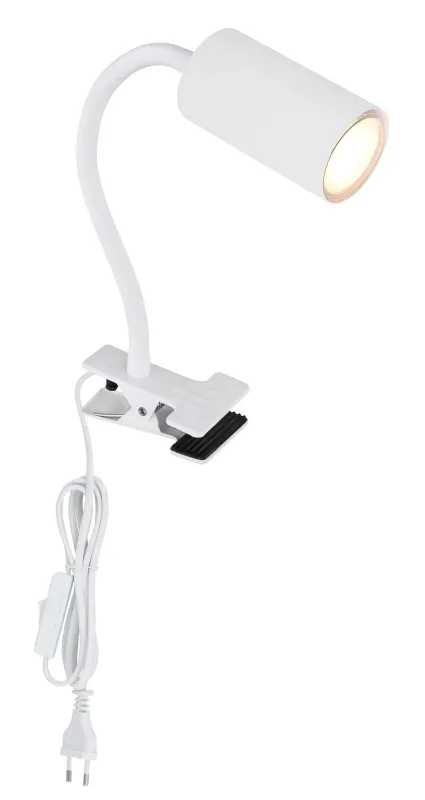 Robby Blanco lámpara de pinza De Globo Lighting - Den lilla klassiska kl&auml;mlampan Robby kombinerar stil och funktion med sin design i vit metall.
