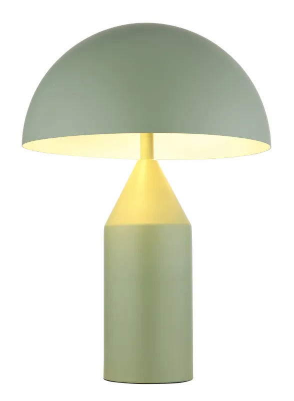 Atoma 40cm Verde lámpara de mesa De Globo Lighting - Sk&auml;rmen i matt, d&aring;v gr&ouml;n f&auml;rg och vitt skapar en harmonisk kontrast och ger en behaglig ljusspridning.