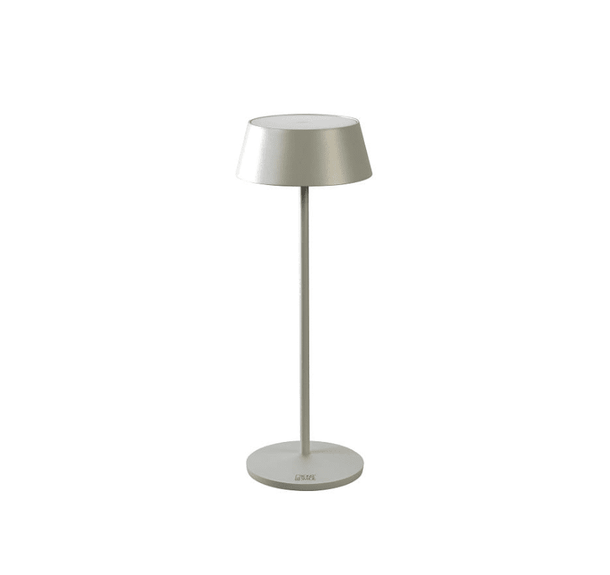Menton 30cm Gris portátil De Konstsmide - La lámpara está equipada con un regulador táctil que le permite ajustar el brillo y la temperatura del color desde luz amarilla cálida hasta luz blanca cálida.