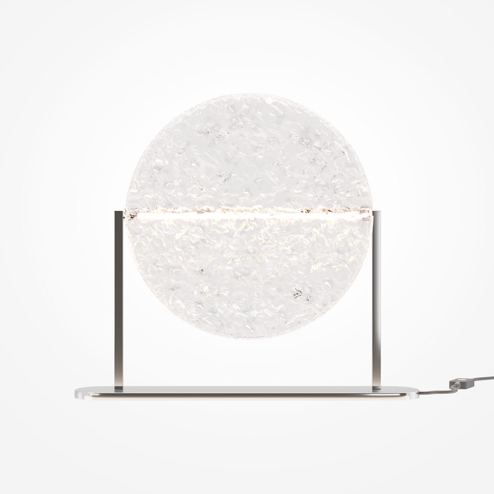 Mangata 30cm Transparente lámpara de mesa De Maytoni - Su base de metal cromado le confiere un aspecto elegante y exclusivo, mientras que la pantalla de acr&iacute;lico transparente con superficie texturizada difunde la luz de forma decorativa.
