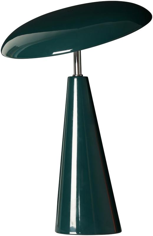 Audrey 33cm verde oscuro portátil De Eja - Audrey es una elegante lámpara de mesa portátil de metal en un intenso color verde azulado, con un diseño moderno y sofisticado.
