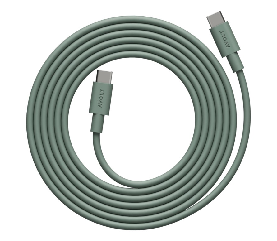 Cable 1 USB C to USB C Charging Cable, 2m Verde De Avolt - El cable 1 USB-C a USB-C de Avolt combina una carga potente con un elegante dise&ntilde;o escandinavo.