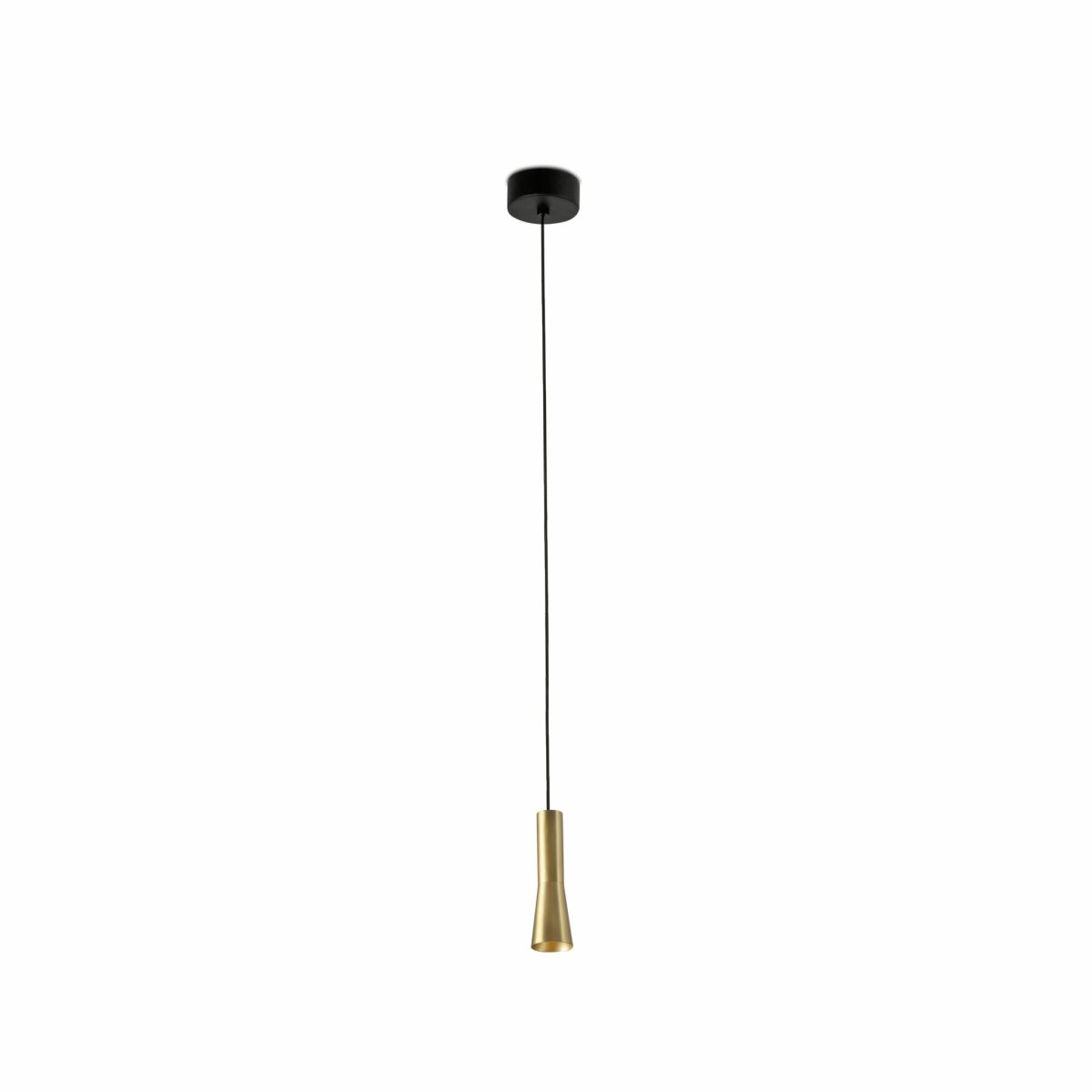 Nina Ø4 Oro Lámpas de techo De Faro Barcelona - Nina es una l&aacute;mpara colgante dorada con tecnolog&iacute;a LED integrada y un dise&ntilde;o elegante y minimalista.