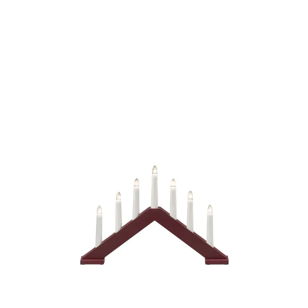 Candelabra 7 Lights Rojo oscuro mate De Konstsmide - Dale a tu hogar un ambiente navide&ntilde;o atemporal y con estilo con este elegante portavelas de Adviento de madera.